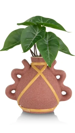 Anthurium Mini Bush H13cm kunstbloem - Groen