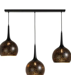 Arjen hanglamp 3*E27 - Zwart/Goud