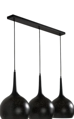 Arjen hanglamp 3*E27 - Zwart/Goud