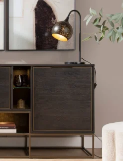 Arjen tafellamp 1*E27 - Zwart/Goud