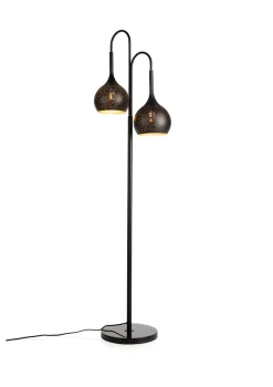 Arjen vloerlamp 2*E27 - Zwart/Goud