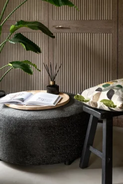 BeautiQ - Chic poef - rond 80 cm - Antraciet