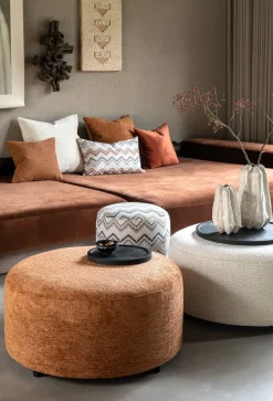 BeautiQ - Lush poef - rond 42 cm - Antraciet