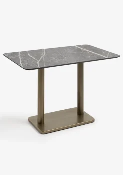 Brest bistrotafel marble light grey 120x75cm - Goud