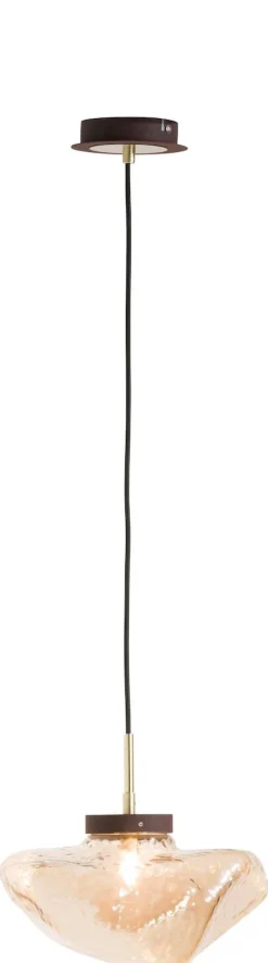 Cali glazen bol L - Bruin