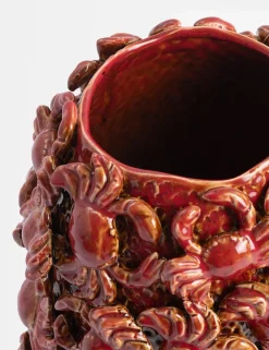 Crabby vaas H39cm - Rood