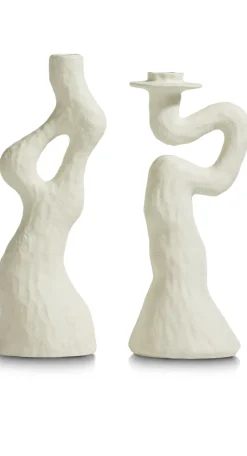 Debra kandelaar H30cm - Cremekleurig