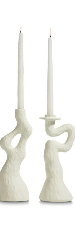 Debra kandelaar H30cm - Cremekleurig