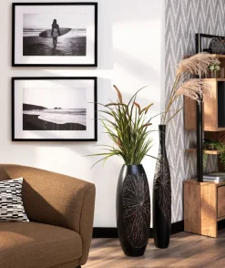 Faye vaas H107cm - Zwart