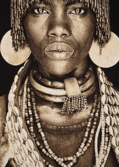 Hamar Woman schilderij 75x125cm - Multikleur