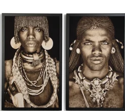 Hamar Woman schilderij 75x125cm - Multikleur