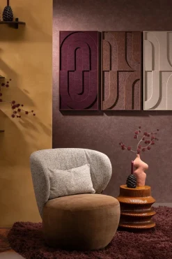 Jace schilderij 48x96cm - Bordeaux