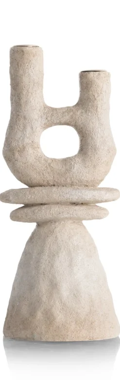 June kandelaar H32cm - Cremekleurig