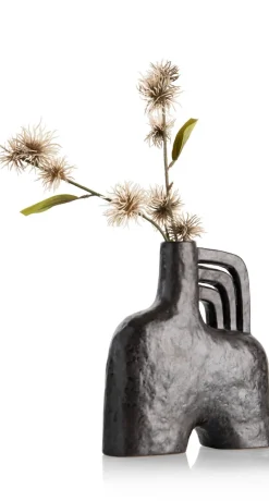 Lina vaas H21cm - Zwart