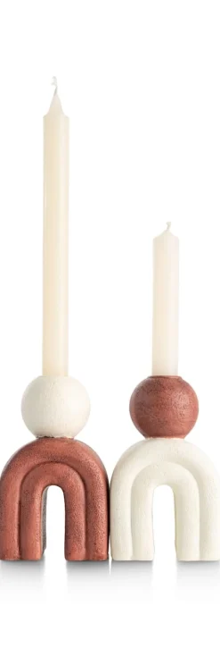 Lot kandelaar H15,5cm - bruin