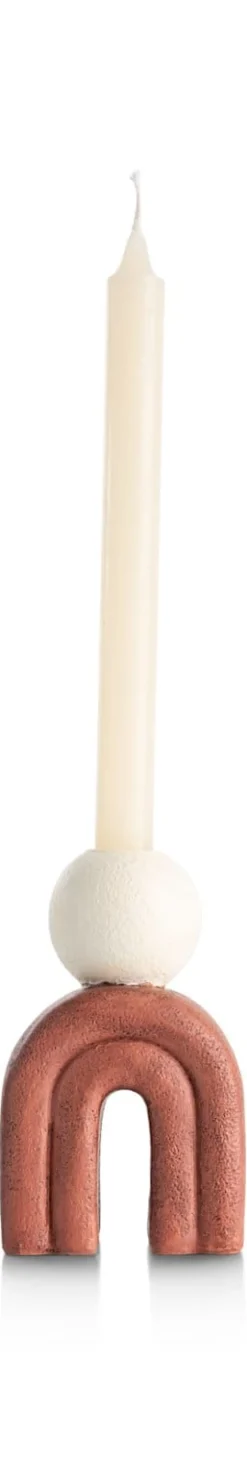 Lot kandelaar H15,5cm - bruin