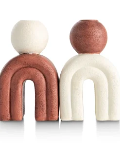 Lot kandelaar H15,5cm - bruin