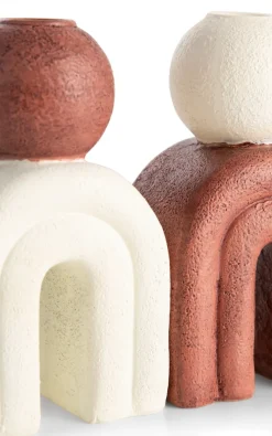 Lot kandelaar H15,5cm - bruin