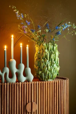 Mees kandelaar H25cm - Groen