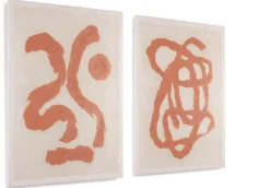 Organic Abstract set van 2 schilderijen 70x100cm - Oranje