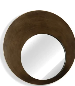Pelle spiegel XL D80cm - Bruin