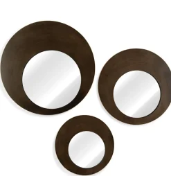 Pelle spiegel XL D80cm - Bruin