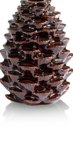 Pine kandelaar H12cm - Bruin