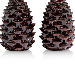 Pine kandelaar H12cm - Bruin