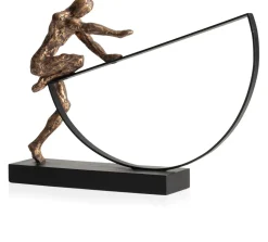 Pushing beeld H33cm - Goud