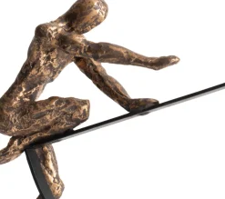 Pushing beeld H33cm - Goud