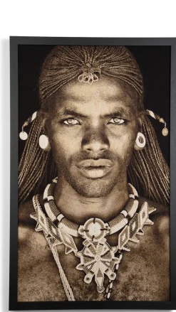 Samburu Warrior schilderij 75x125cm - Multikleur