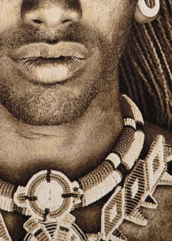 Samburu Warrior schilderij 75x125cm - Multikleur