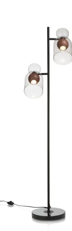 Skylar glazen bol D16cm - Zwart / antraciet