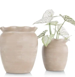 Wave pot H40cm - Beige